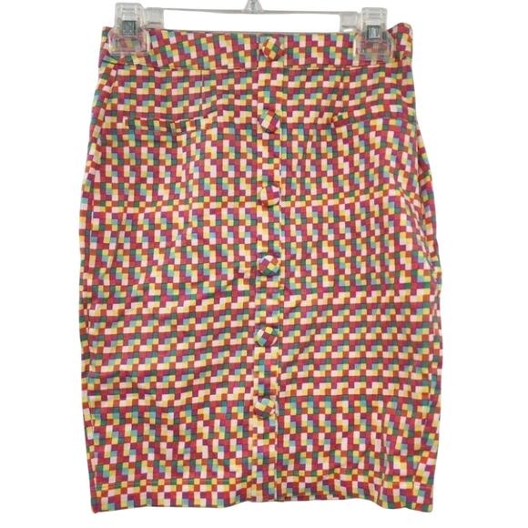 TULLE Colorful Block Pencil Skirt Womens Size XS Extra Small - Picture 1 of 7